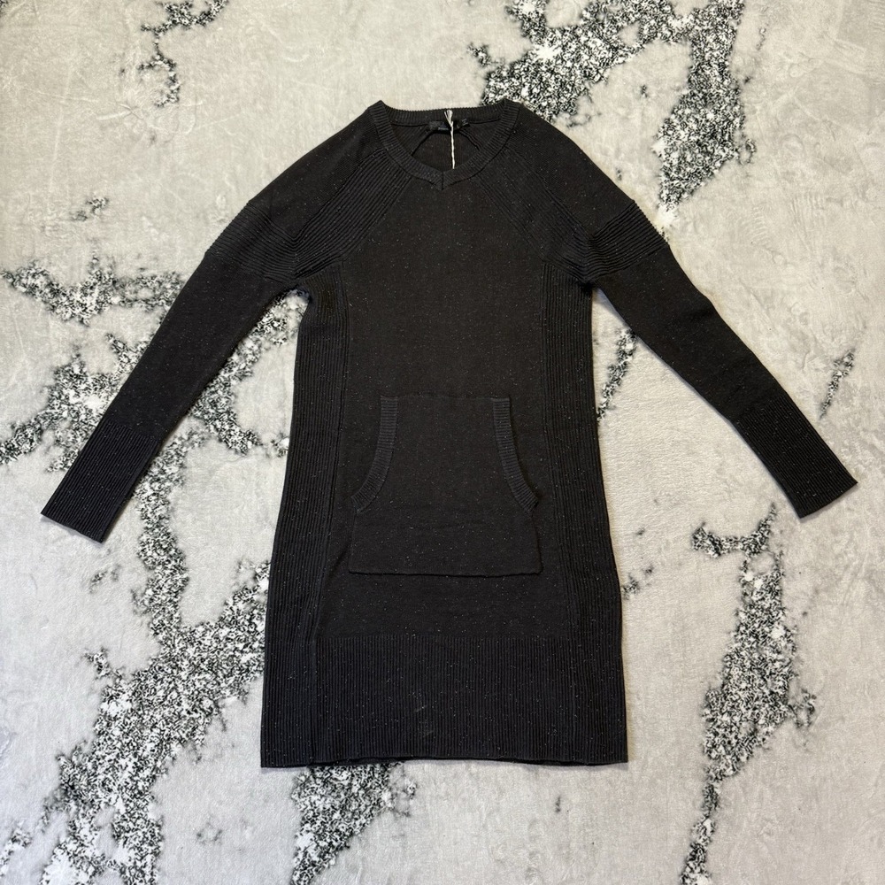 Prana Dress Womens Size L Charcoal Gray Sweater Avalone Organic Cotton Blend
